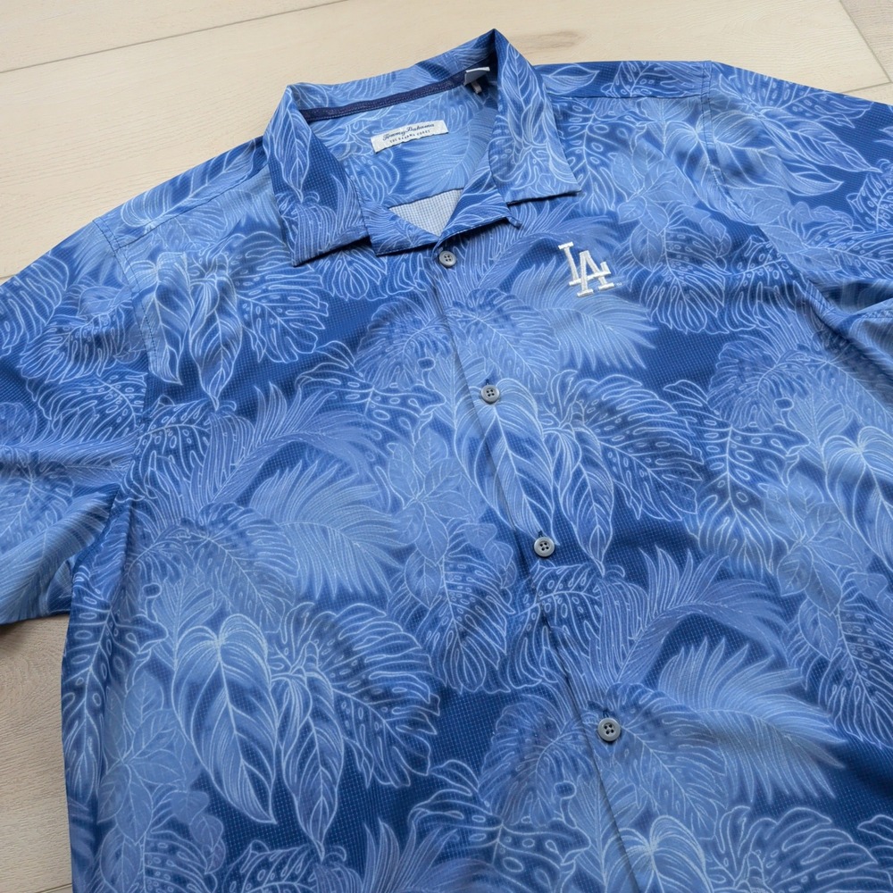 Tommy Bahama Los Angeles Dodgers IslandZone The Bahama Coast Shirt Blue Mens XXL